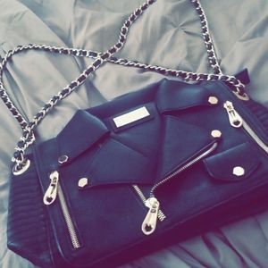 Leather jacket purse